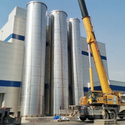 200m3 Outdoor SS Milk Tank Silo Double Layer With Level Indicator Meter